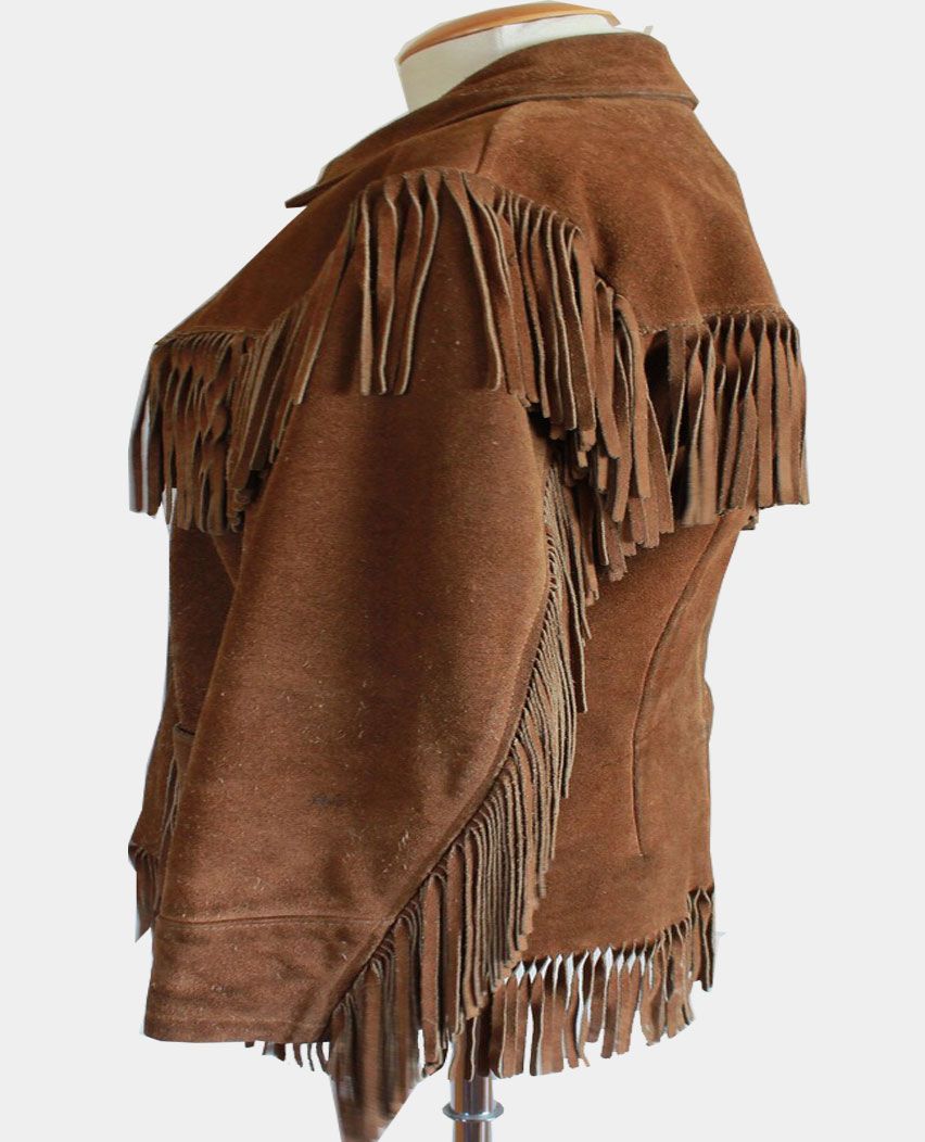 Brown Suede Fringe Western Jacket