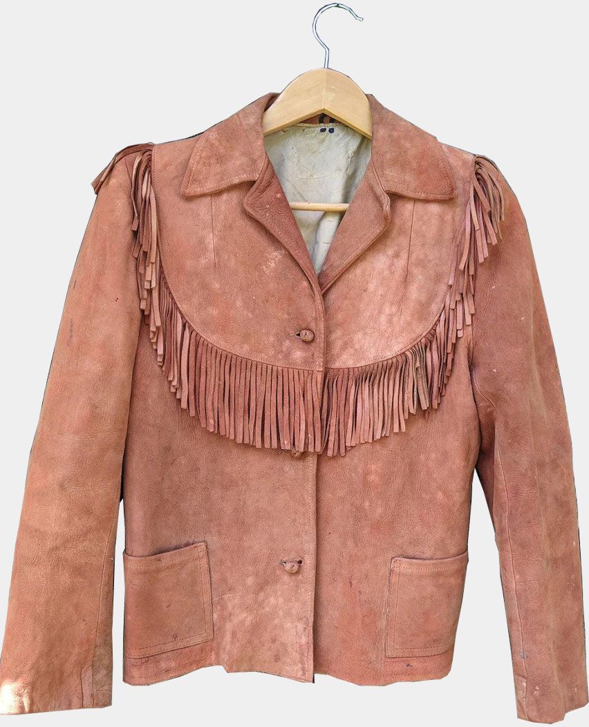 vintage deer suede fringe jacket