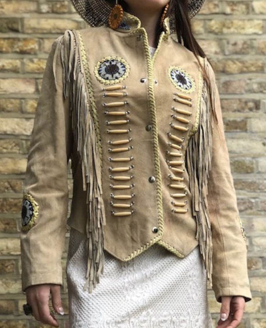 Western Leather Coat, Cowboy Cowgirl