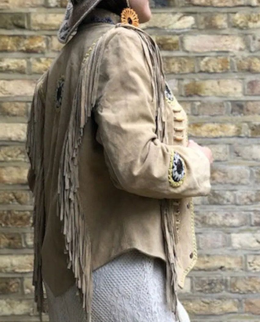 Western Leather Coat, Cowboy Cowgirl