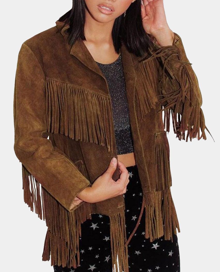 Fringed Suede Leather Jacket Western Style Jacket