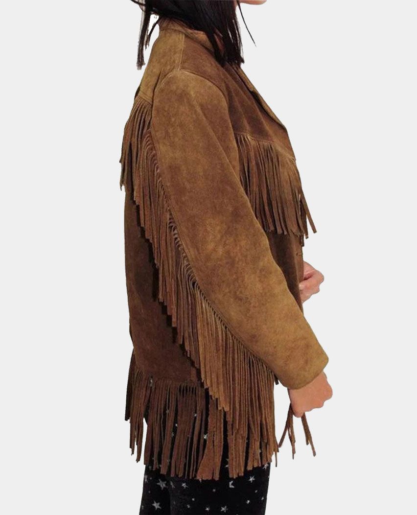 Fringed Suede Leather Jacket Western Style Jacket