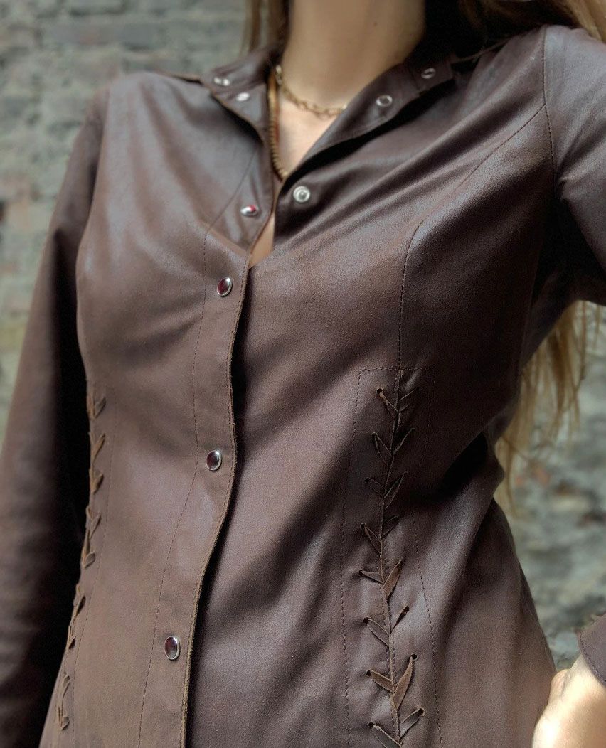 Real leather shirt 