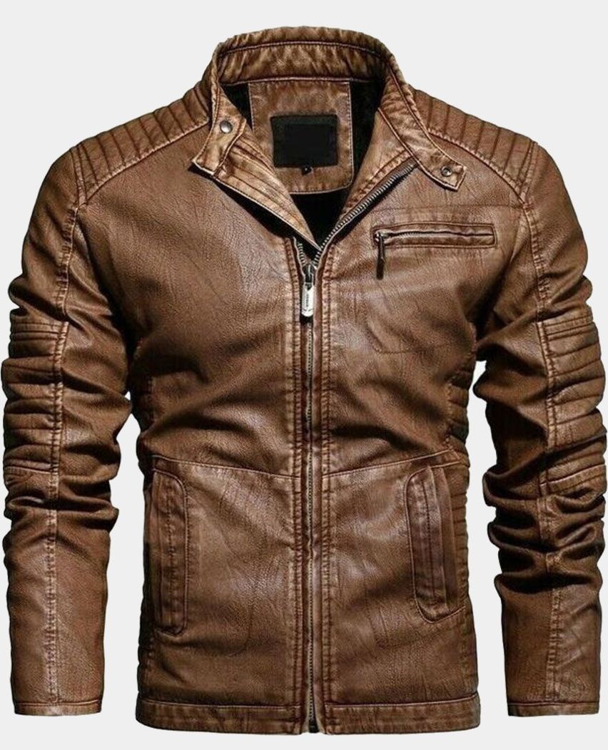 Real Lambskin Tan Brown Leather Jacket