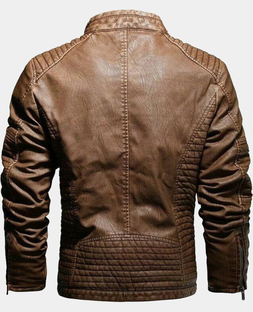 Real Lambskin Tan Brown Leather Jacket
