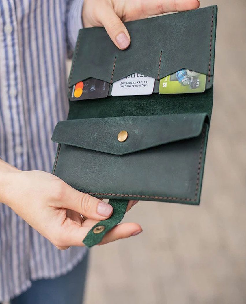 Personalised long slim leather wallet