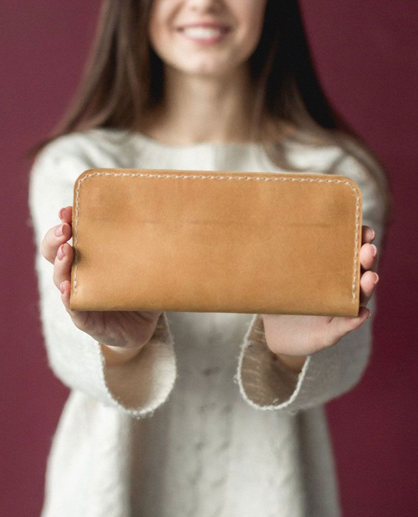 Leather Purse Zipper Wallet For Women