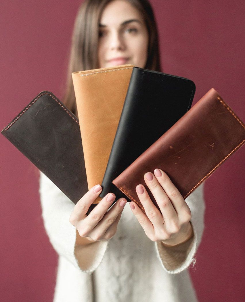 Leather Purse Zipper Wallet For Women