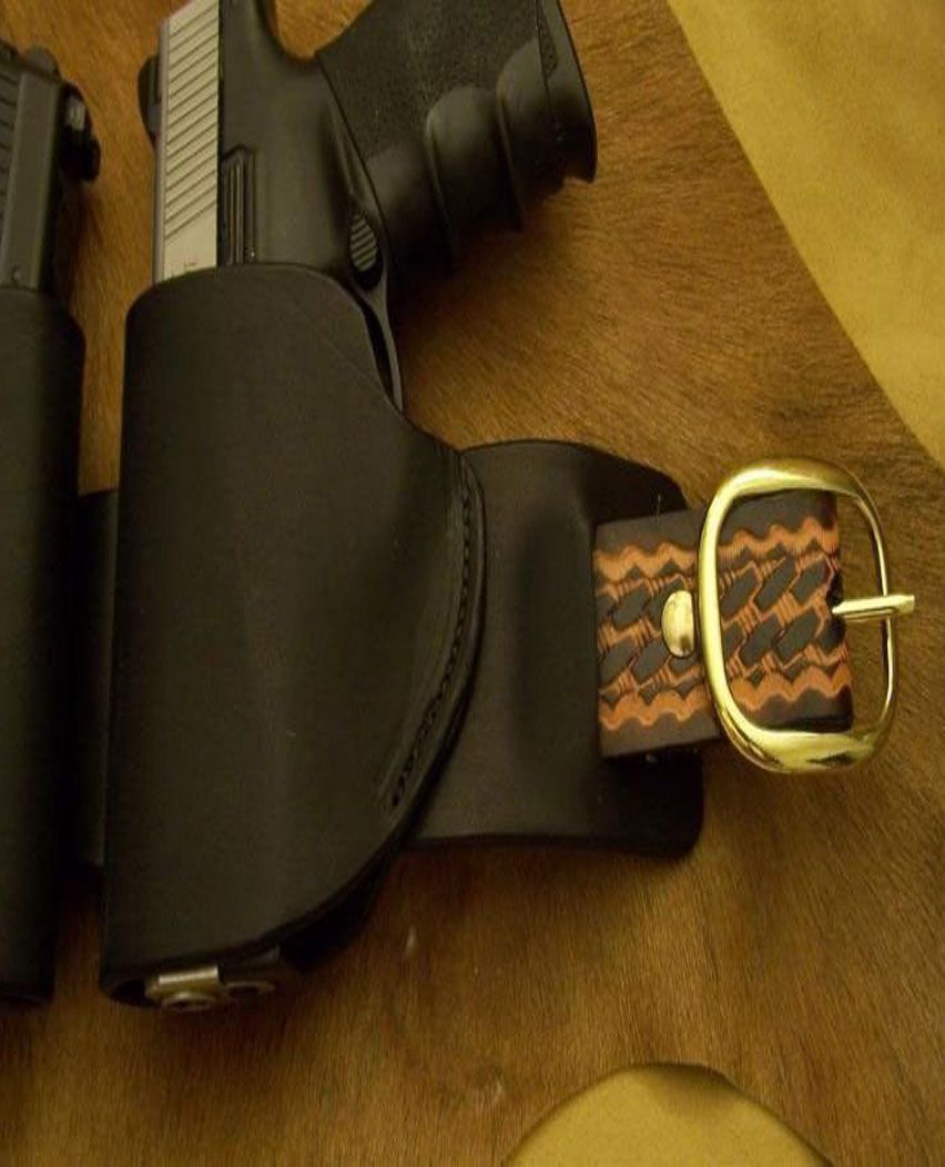 Leather Dual Holster For All Guns With Belt