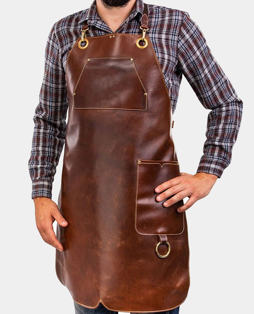 Vintage BBQ Burger Leather Apron