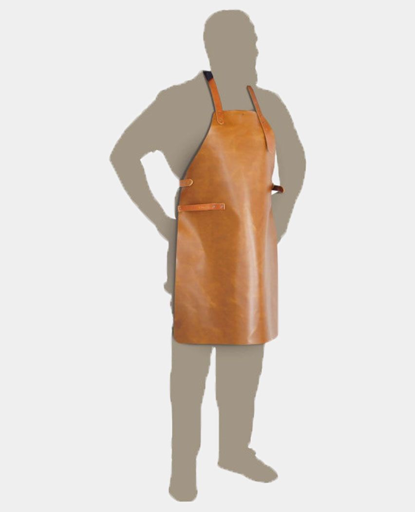 BBQ brown leather apron For Men