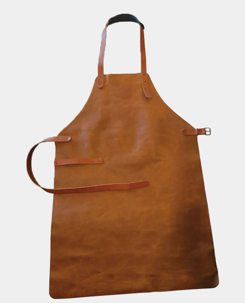 BBQ brown leather apron For Men