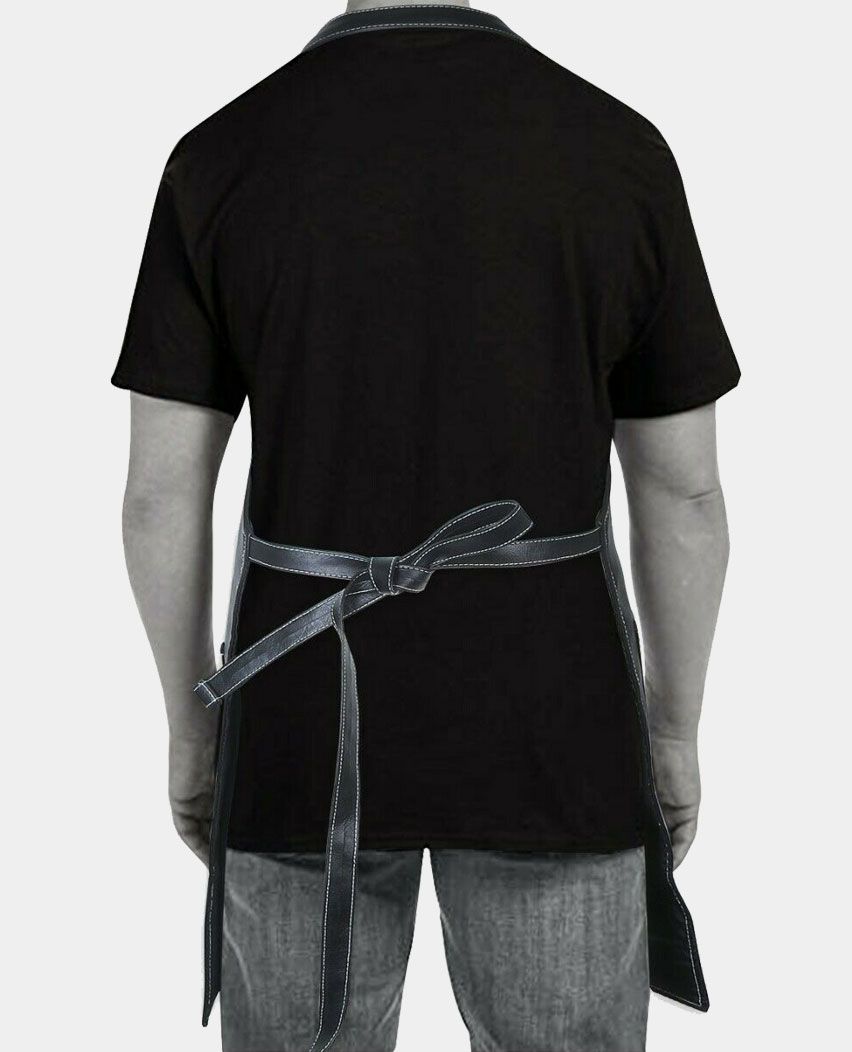 Black Leather Hair Cutting Barber Apron