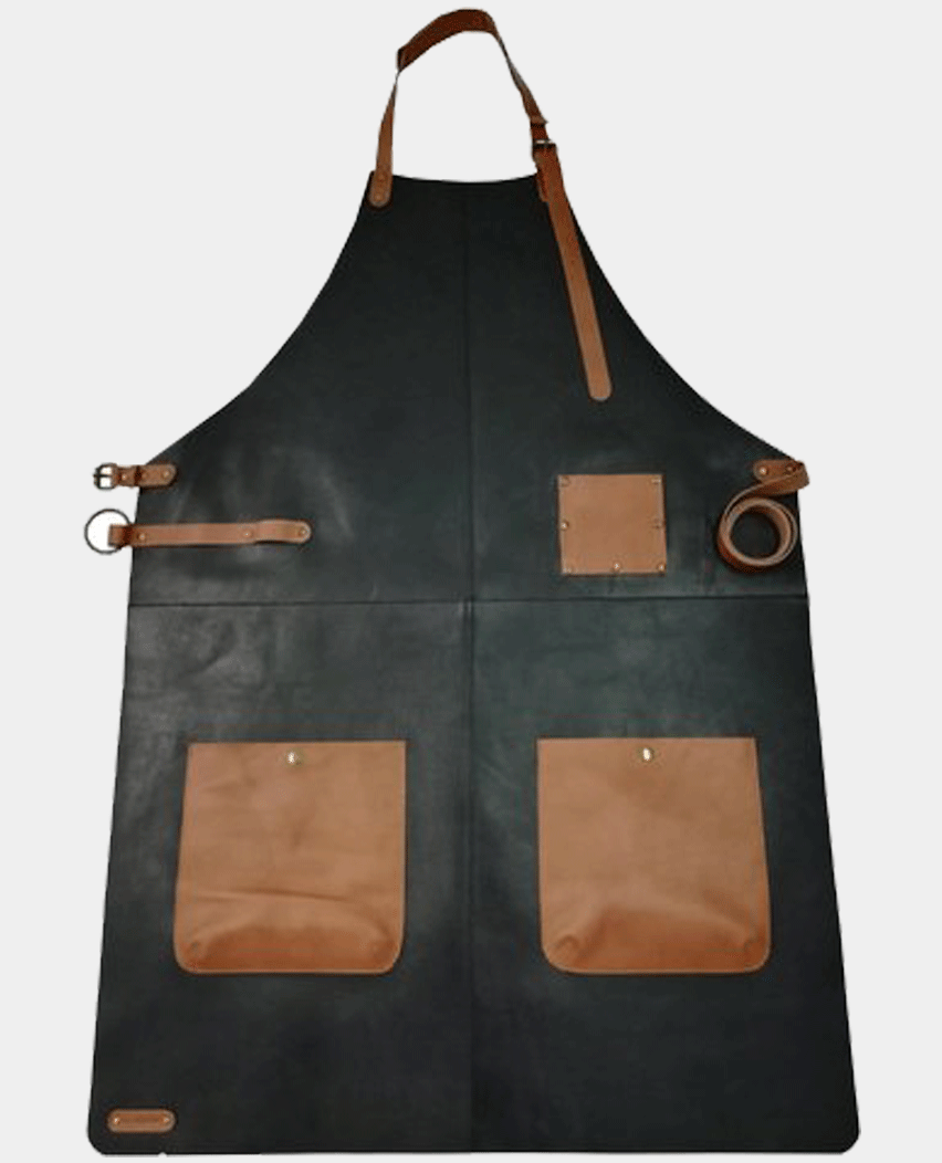 Genuine Leather Black Plain Barber Apron