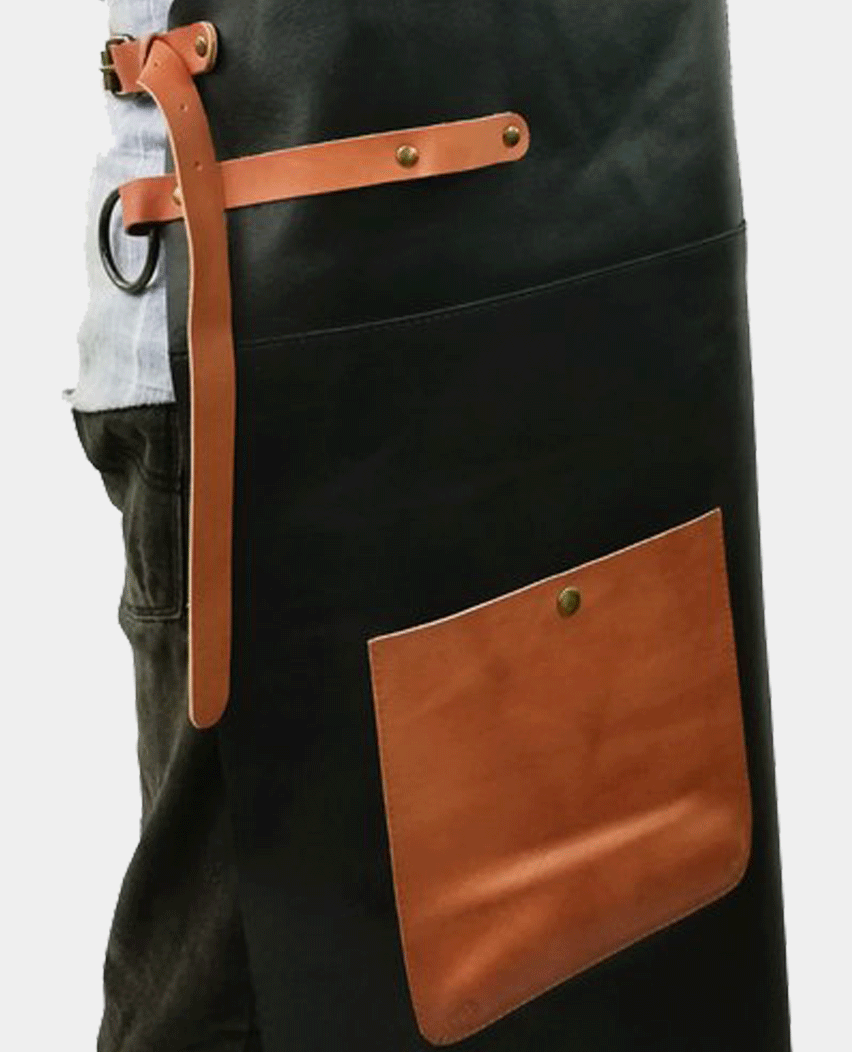 Genuine Leather Black Plain Barber Apron