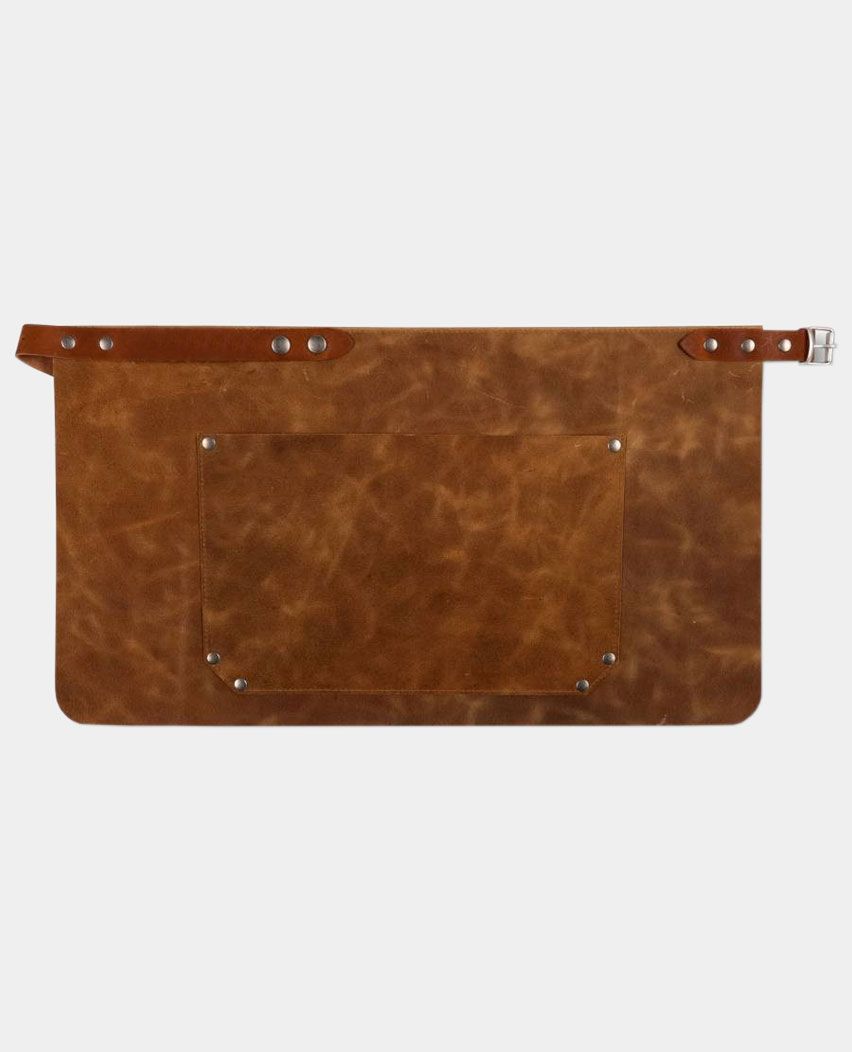 Brown Light Half Waist Leather Apron