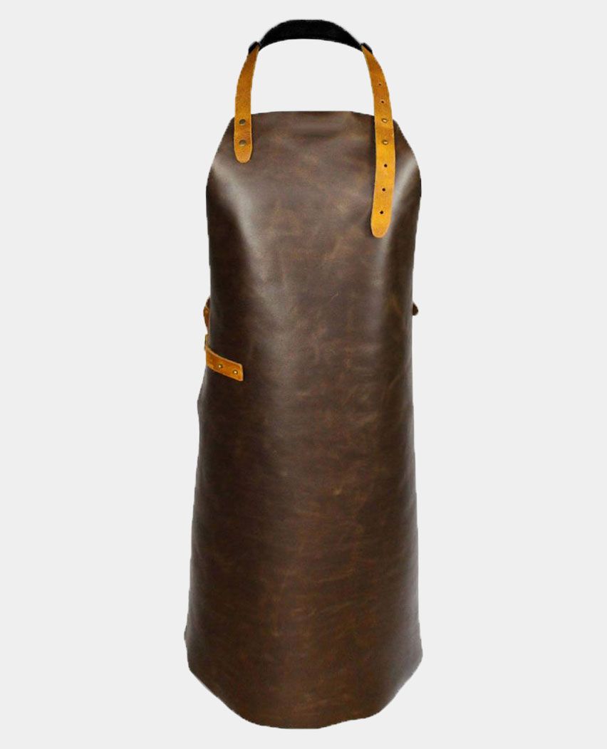 Classic Bartender Dark Brown Leather Apron