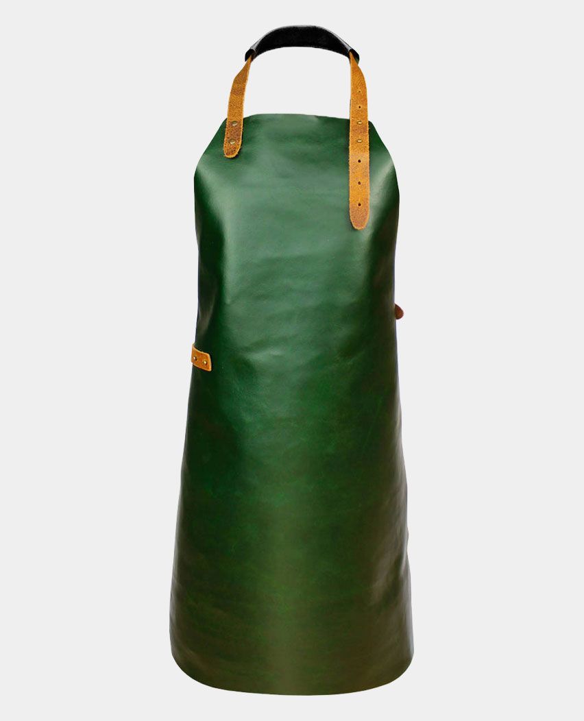Classic Bartender Green Leather Apron