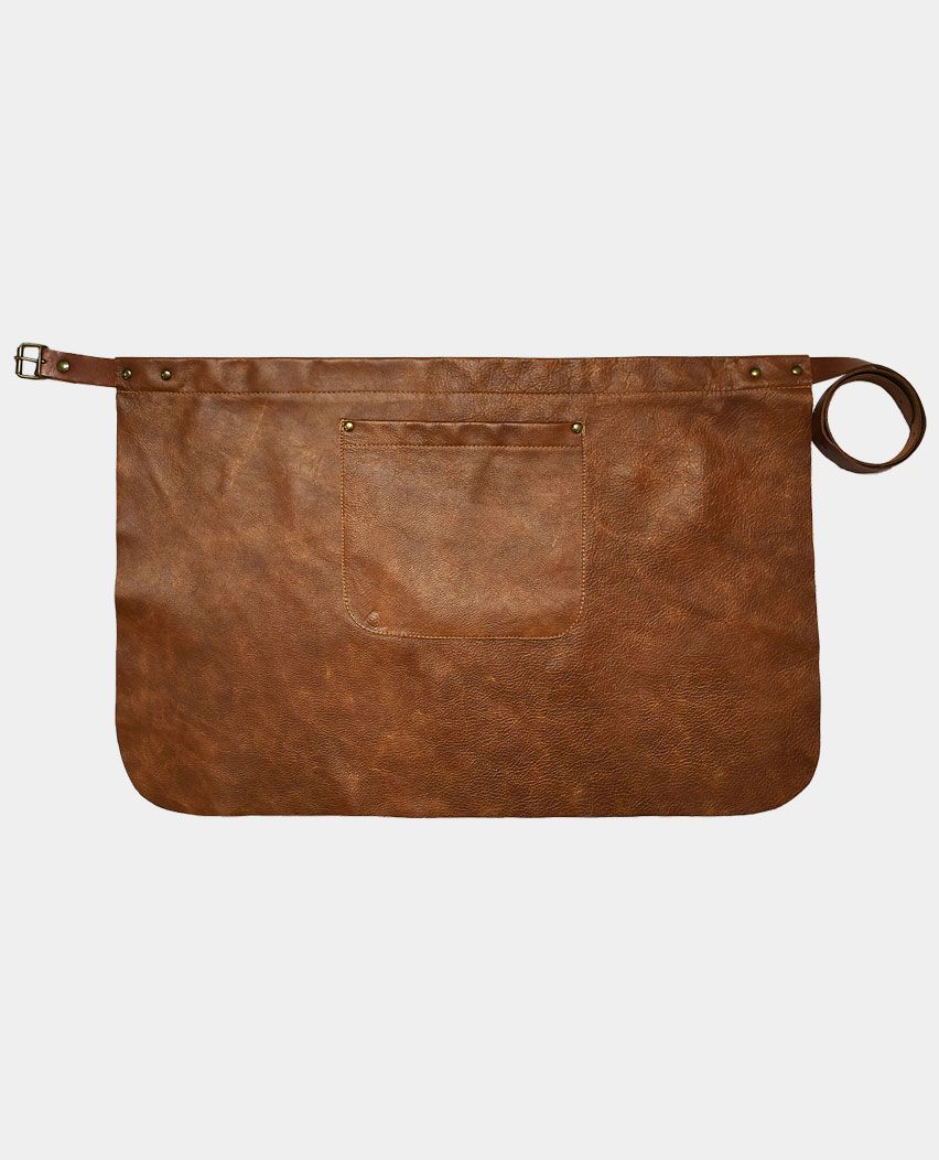 Cognac Half Waist Leather Apron