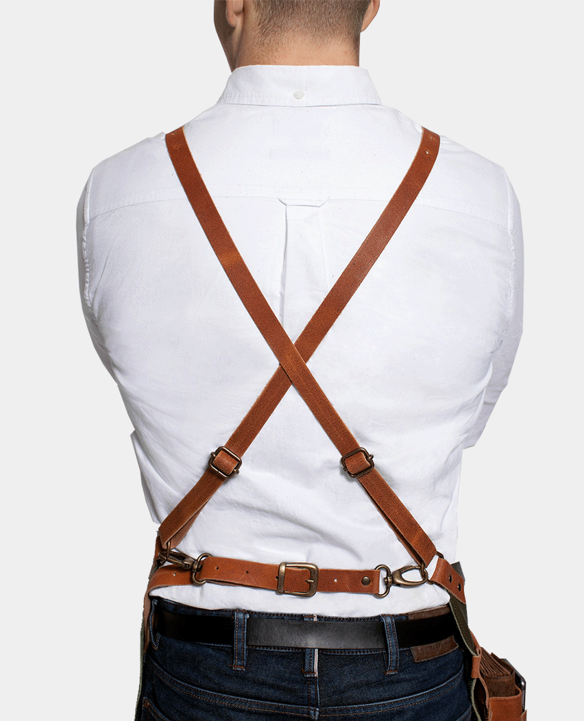 Deluxe Cross Strap Cooking Leather-Apron