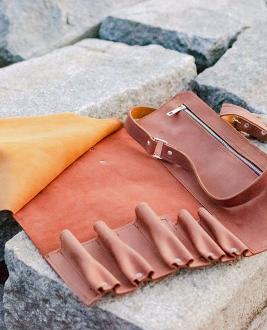 Custom knife roll Leather bag