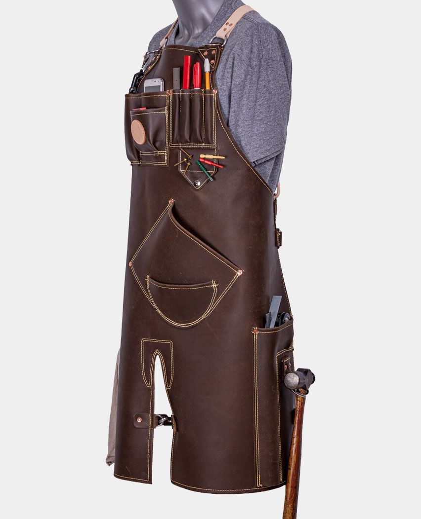 Custom Right Splitleg Leather Apron