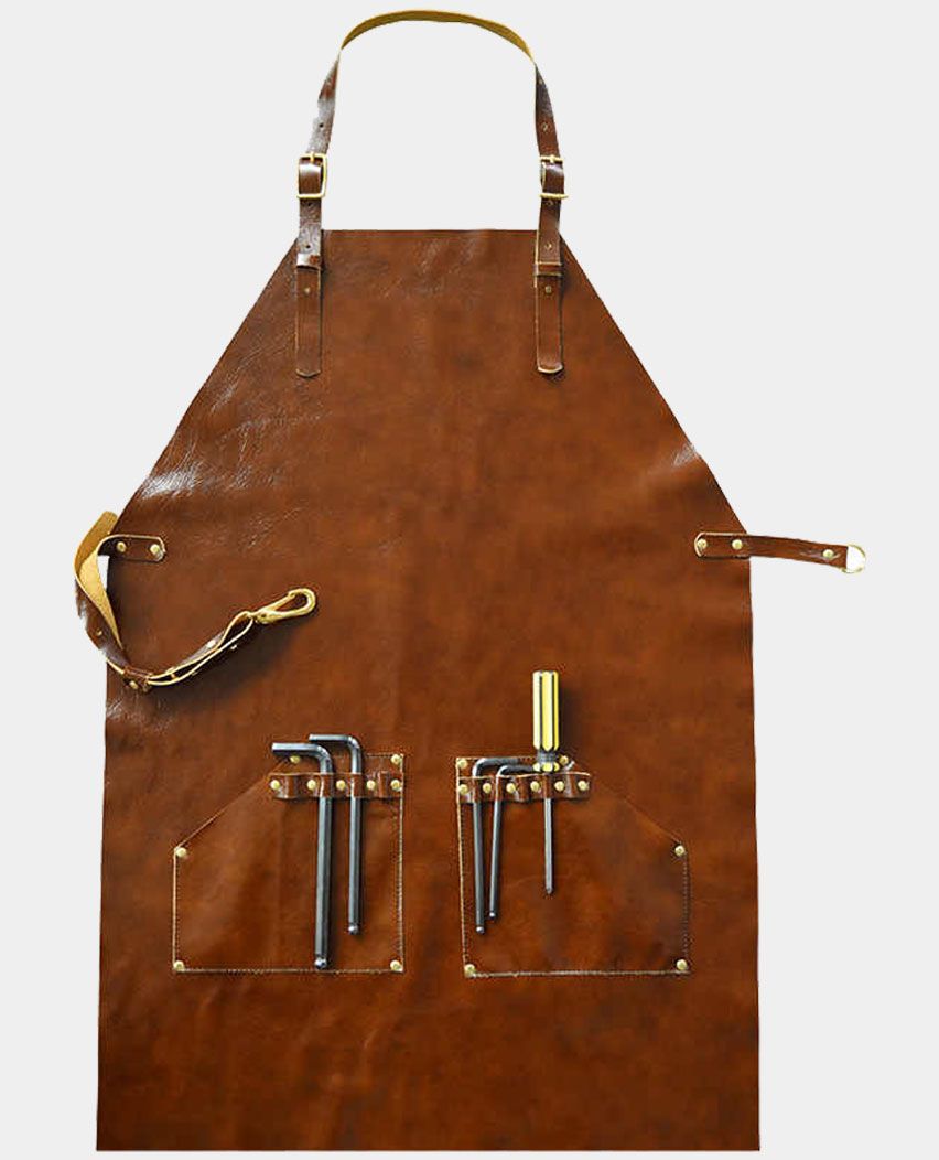 Genuine luxury waterproof top layer leather apron