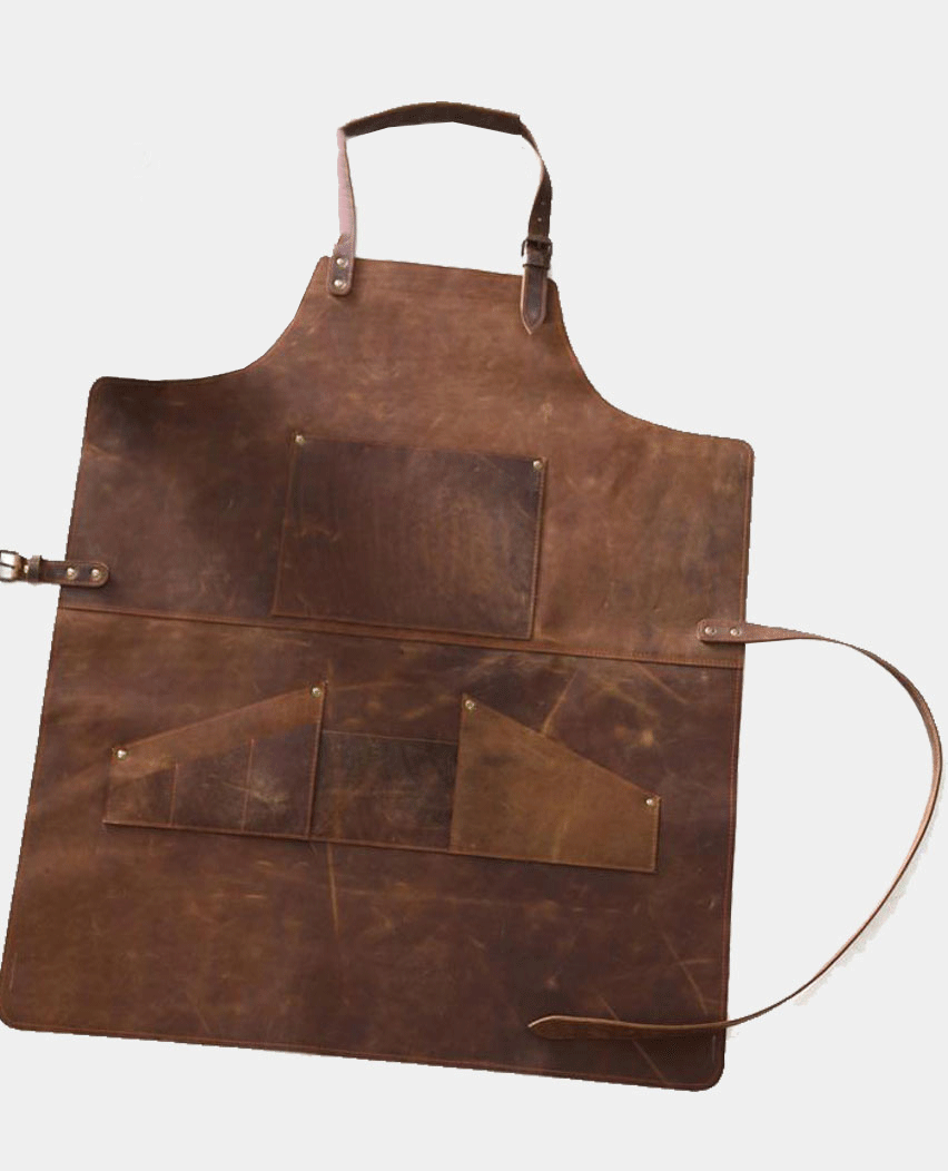 Distressed single Pocket Leather Apron