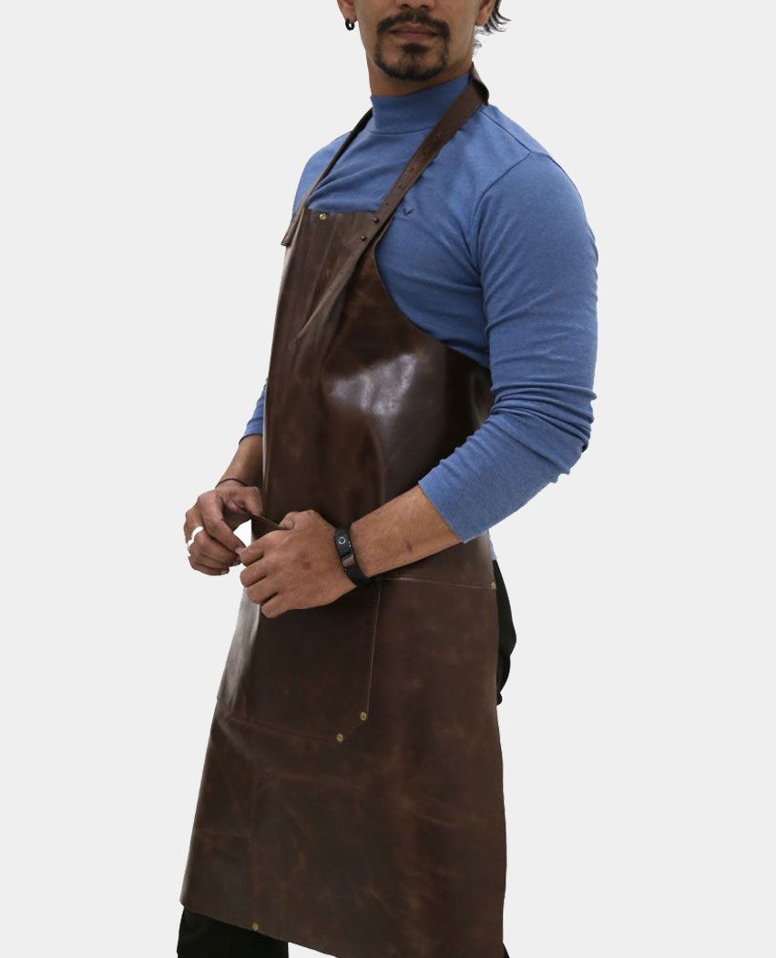 Distressed single Pocket Leather Apron