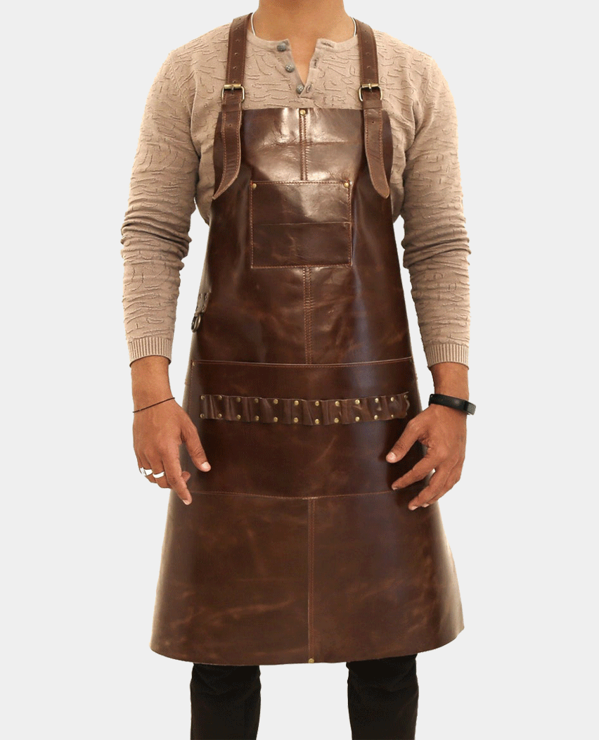 Distressed Single Pocket Leather's Apron
