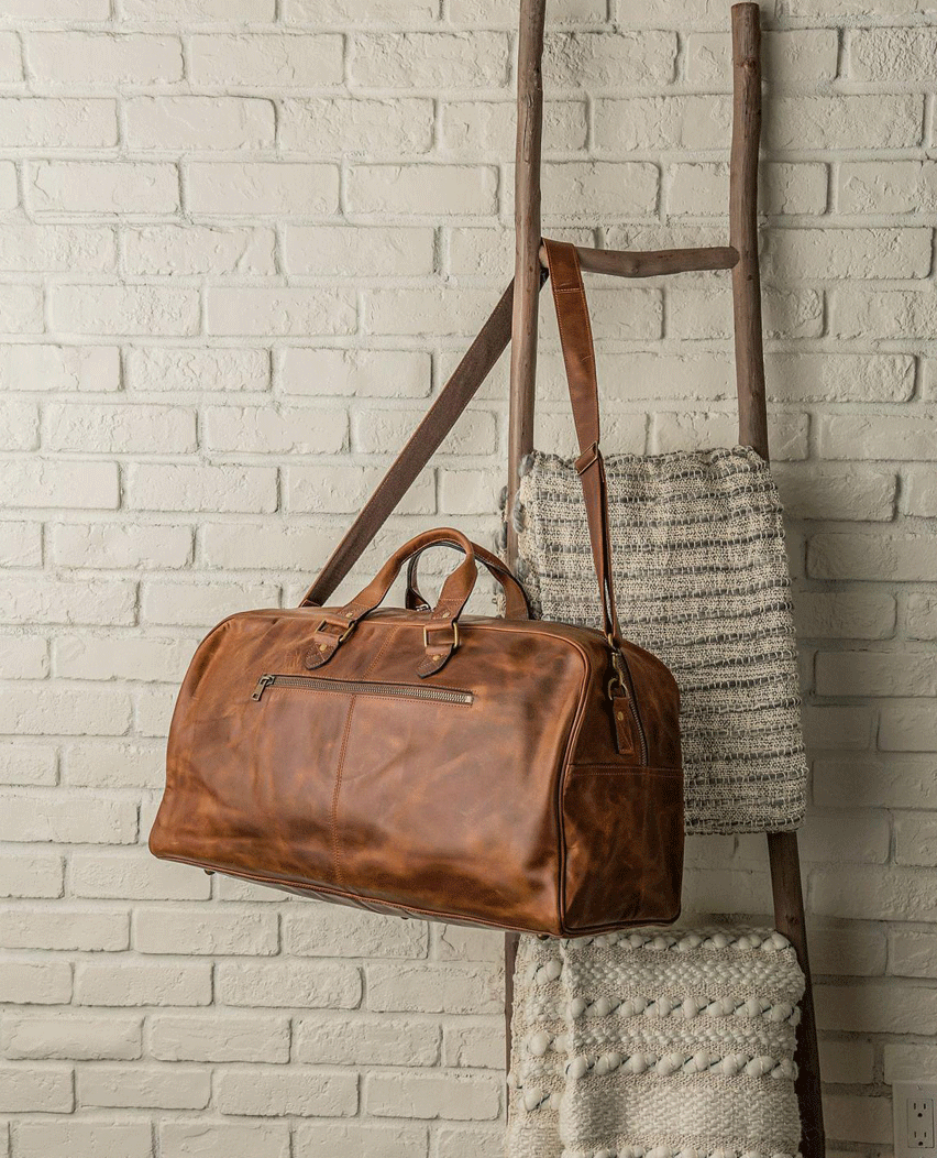 Duffle Personalized Full Grain Leather Carryon Bag