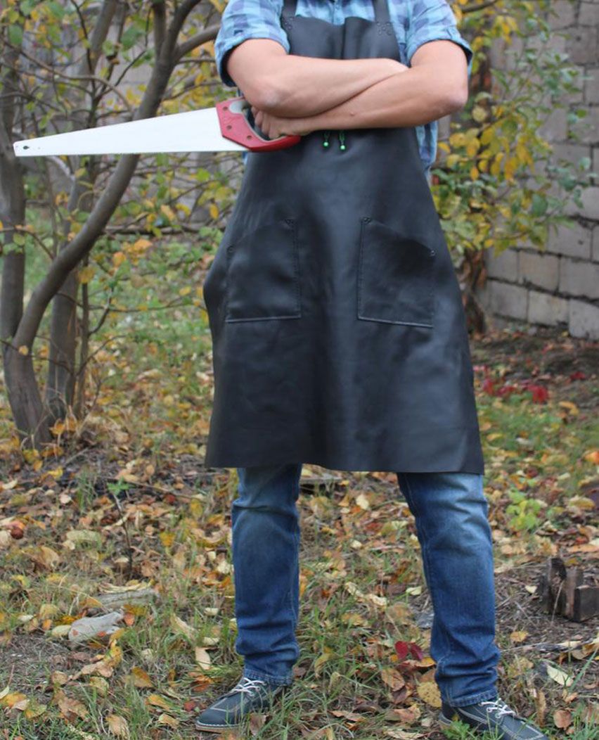 Handmade Canvas Woodwork Leather Apron With Tool Pockets