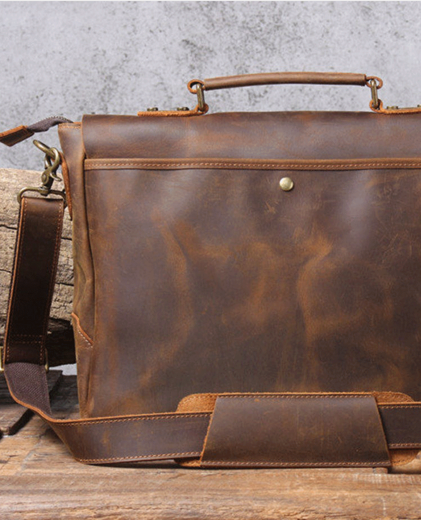 Handmade Full Grain Rustic Leather Satchels Laptop Bag