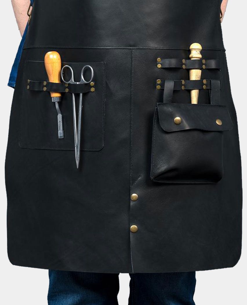 Heavy Duty Wood Working Balck Leather Apron