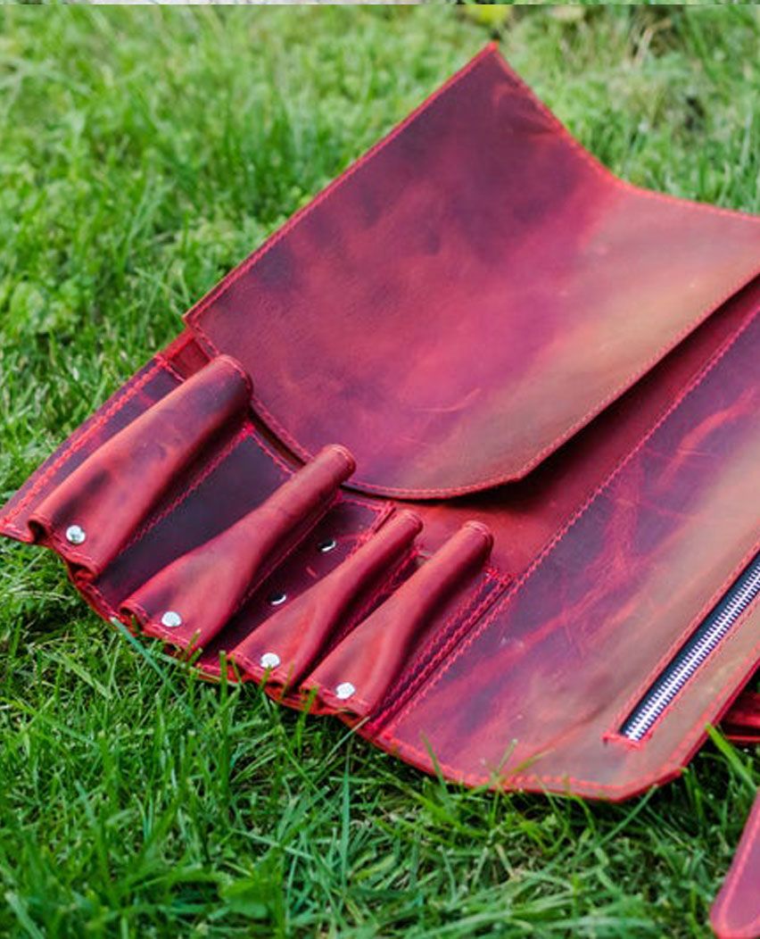 Kitchen Accessories Leather Chef Knife Roll