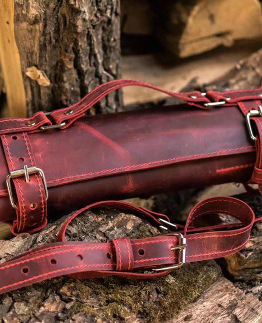 Kitchen Accessories Leather Chef Knife Roll