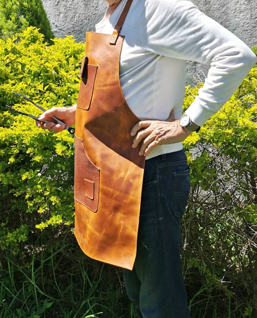 Kitchen Brown Leather Apron
