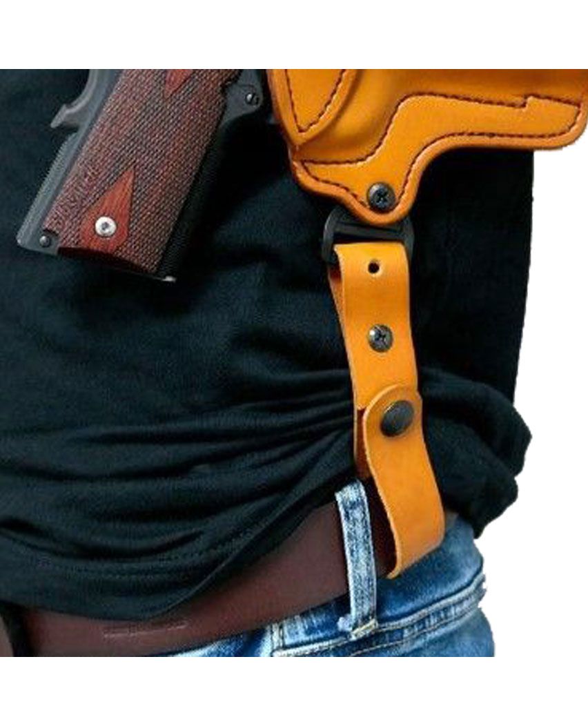 Brown Leather Shoulder Holster With Leather Straps For All Guns