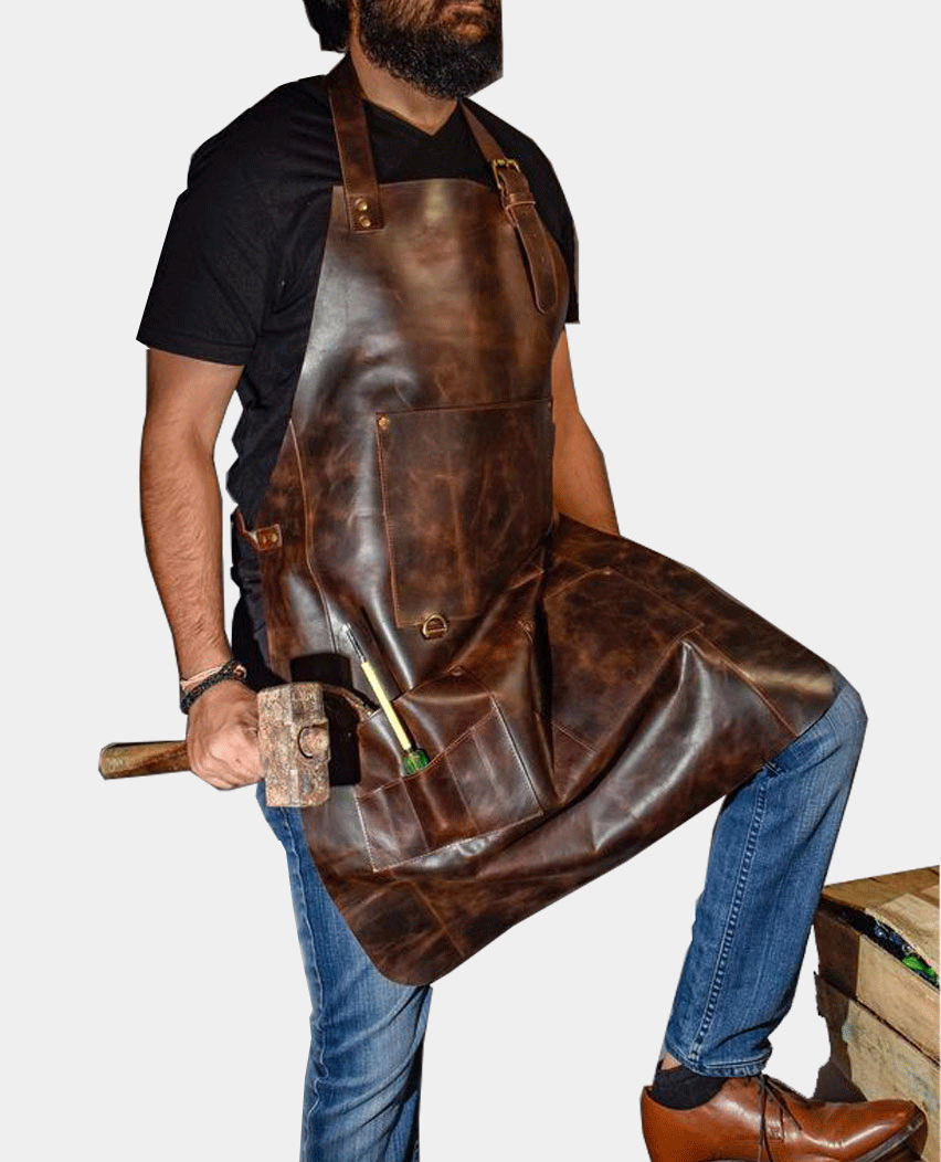 Personalized woodworking Leather Apron 