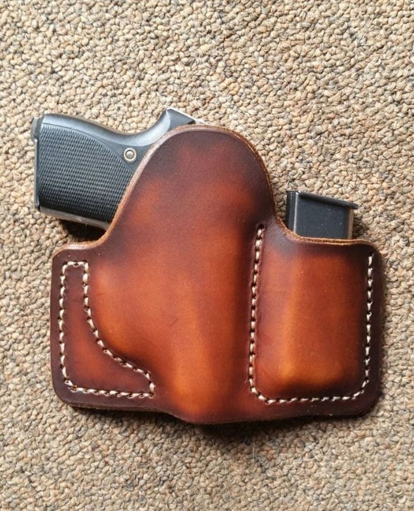 Leather Pocket Holster With Mag Pocket For SEECAMP And Mini Guns