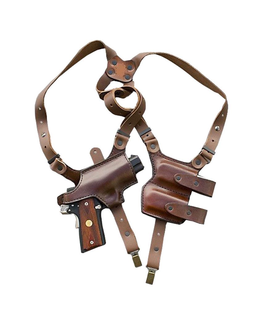 Handmade Brown Leather Shoulder Holster With Bullet Pocket For All Revolver