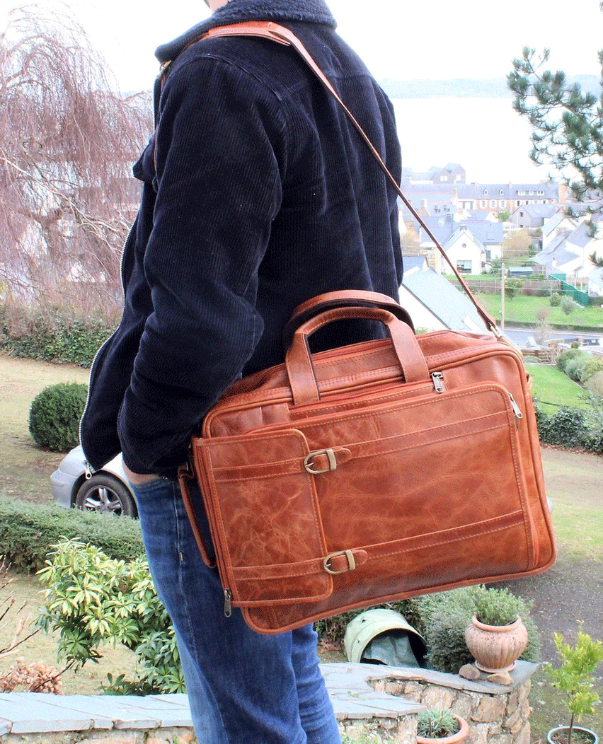 Leather Shoulder Handmade Travel Laptop Bag
