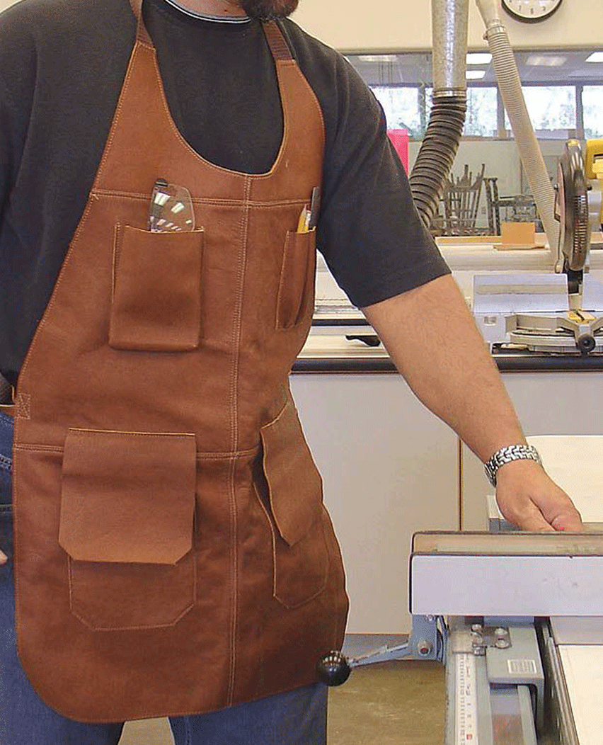 Long Woodworking Leather Apron For Men
