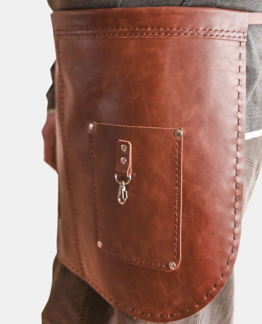 Men Craft Half Waist Brown Leather Apron