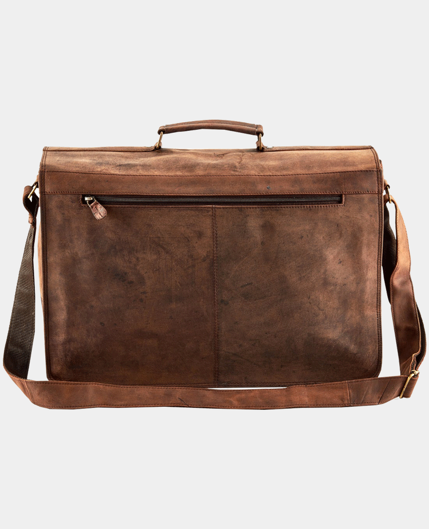 Men's Brown Leather Laptop Bag satchel