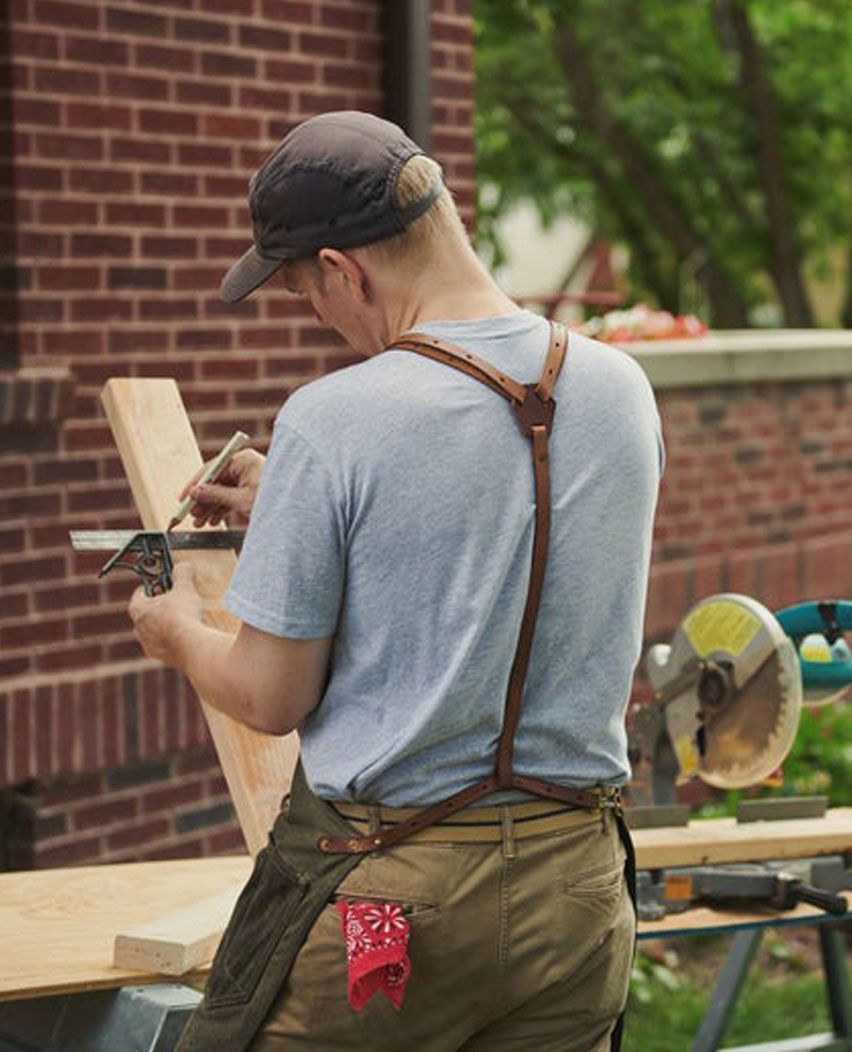 Mens Wax Canvas & Leather Premium Workshop Apron