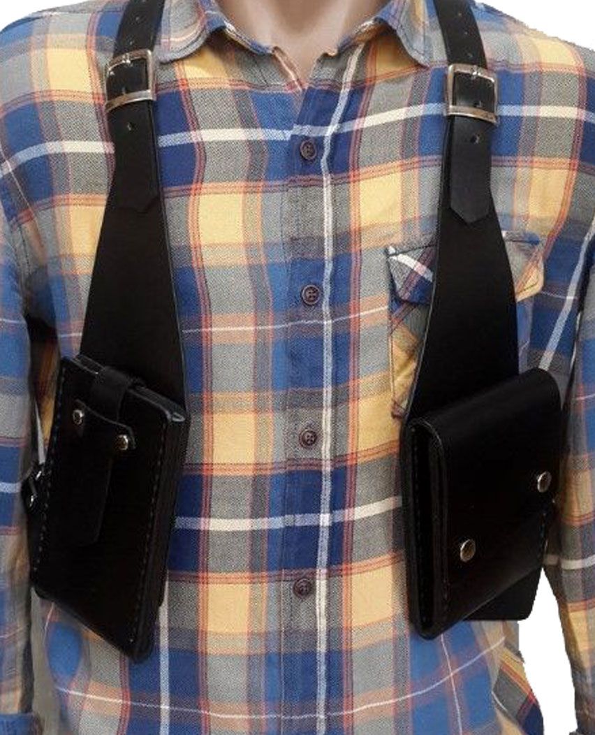 Latest Black Leather Shoulder Universal Wallet Holster