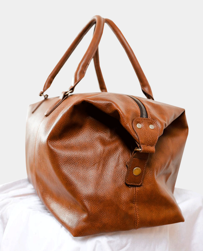 Personalised Leather Travel Bag For Him