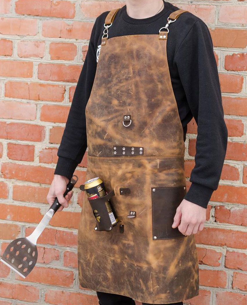 Personalized Full Grain chef Leather Apron 