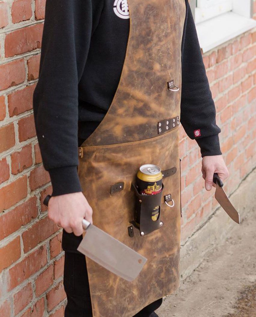Personalized Full Grain chef Leather Apron 